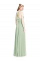 Long Sleeveless Chiffon Sage A-Line Bridesmaid Dress / Evening Dress Newcastle