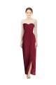 Long Sleeveless Soft Chiffon Burgundy Sweetheart Sheath Bridesmaid Dress Newcastle
