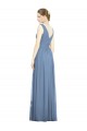 Long Sleeveless Soft Chiffon Dusty Blue A-Line Semi Formal Evening Dress / Bridesmaid Dress Newcastle