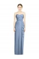 Long Sleeveless Soft Chiffon Dusty Blue Sweetheart Sheath Bridesmaid Dress Newcastle