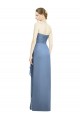 Long Sleeveless Soft Chiffon Dusty Blue Sweetheart Sheath Bridesmaid Dress Newcastle