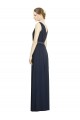 Long Sleeveless Chiffon Dark Navy V-Neck A-Line Bridesmaid Gowns Newcastle