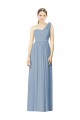 Long Sleeveless Soft Chiffon Dusty Blue A-Line Bridesmaid Dress Newcastle