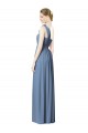 Long Sleeveless Soft Chiffon Dusty Blue A-Line Bridesmaid Dress Newcastle