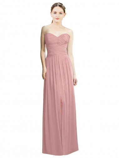 Long Sleeveless Chiffon Dusty Pink A-Line Bridesmaid Dress / Evening Dress Newcastle