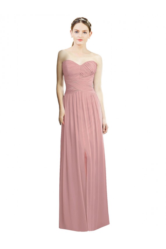 Long Sleeveless Chiffon Dusty Pink A-Line Bridesmaid Dress / Evening Dress Newcastle