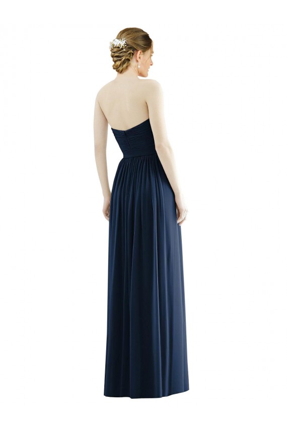 Long Sleeveless Soft Chiffon Dark Navy A-Line Formal Evening Gown / Bridesmaid Dress Newcastle