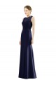 Long Sleeveless Soft Chiffon & Lace Dark Navy Mermaid Bridesmaid Dress Newcastle
