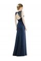 Long Sleeveless Soft Chiffon & Lace Dark Navy Mermaid Bridesmaid Dress Newcastle