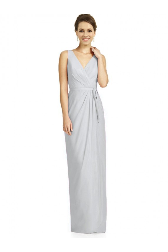 Long Sleeveless Soft Chiffon Frost Sheath Bridesmaid Dress Newcastle