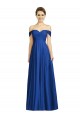 Long Cap Sleeves Soft Chiffon Royal Blue A-Line Semi Formal Evening Dress / Bridesmaid Dress Newcastle