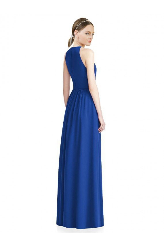 Long Sleeveless Chiffon Silver Halter Neck A-Line Bridesmaid Dress / Evening Dress Newcastle