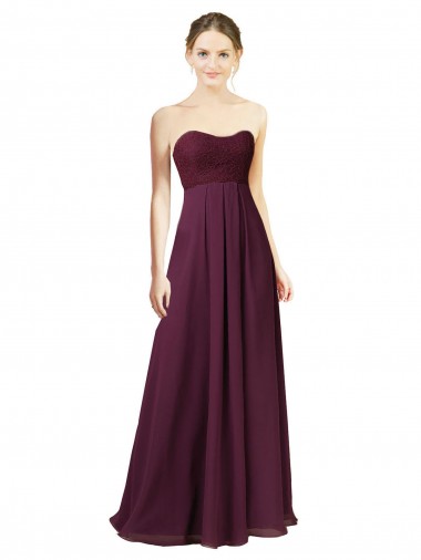 Long Sleeveless Chiffon Grape A-Line Bridesmaid Dress Newcastle