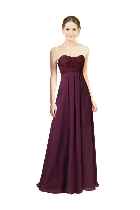 Long Sleeveless Chiffon Grape A-Line Bridesmaid Dress Newcastle