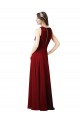 Long Sleeveless Soft Chiffon Burgundy Halter Neck Sheath Bridesmaid Dress Newcastle