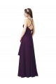 Long Sleeveless Soft Chiffon Grape Sheath Bridesmaid Dress Newcastle
