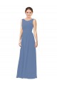 Long Sleeveless Soft Chiffon Windsor Blue Sheath Bridesmaid Dress Newcastle