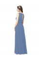 Long Sleeveless Soft Chiffon Windsor Blue Sheath Bridesmaid Dress Newcastle