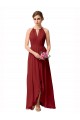Sleeveless Soft Chiffon Burgundy A-Line High Low Bridesmaid Dress Newcastle