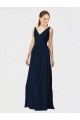 Long Sleeveless Chiffon Dark Navy A-Line Bridesmaid Dresses / Formal Dresses Newcastle