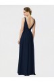 Long Sleeveless Chiffon Dark Navy A-Line Bridesmaid Dresses / Formal Dresses Newcastle