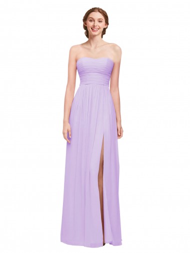 Long Sleeveless Soft Chiffon Lilac A-Line Evening Dress / Bridesmaid Dress Newcastle