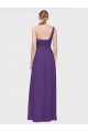 Long Sleeveless Soft Chiffon Plum Purple A-Line High Low Bridesmaid Dress Newcastle