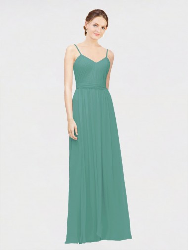 Long Sleeveless Chiffon Icelandic Silver A-Line Bridesmaid Dress / Evening Dress Newcastle