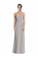 Long Sleeveless Soft Chiffon Silver Sheath Bridesmaid Dress Newcastle