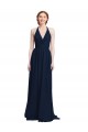 Long Sleeveless Chiffon Dark Navy A-Line Formal Dress / Bridesmaid Dress Newcastle