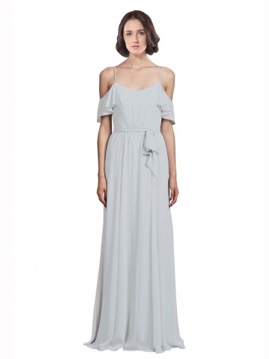 Long Sleeveless Soft Chiffon Frost A-Line Formal Dress / Bridesmaid Dress Newcastle