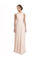 Long Sleeveless Chiffon Cream Pink A-Line Bridesmaid Dress / Evening Dress Newcastle