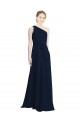 Long Sleeveless Chiffon Dark Navy One Shoulder A-Line Bridesmaid Dress / Evening Dress Newcastle