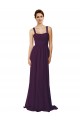 Sweep Train Sleeveless Soft Chiffon Grape A-Line Bridesmaid Dress Newcastle