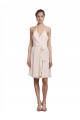 Knee Length Sleeveless Soft Chiffon Cream Pink A-Line Bridesmaid Dress Newcastle