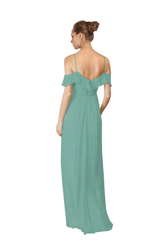 Long Flutter Sleeves Soft Chiffon Seaside A-Line Bridesmaid Dress Newcastle