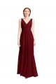 Long Sleeveless Chiffon Burgundy A-Line Bridesmaid Dress / Evening Gowns Newcastle