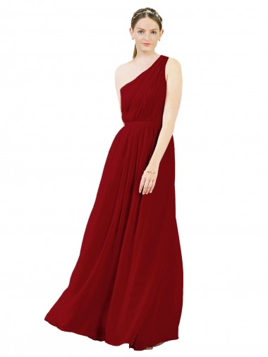 Long Sleeveless Chiffon Burgundy A-Line Bridal Party Dress / Evening Dress Newcastle