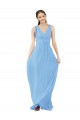 Long Sleeveless Soft Chiffon Periwinkle V-Neck A-Line Bridesmaid Dress Newcastle