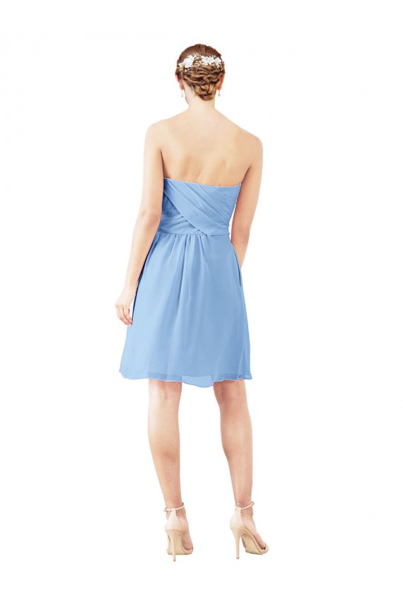 Knee Length Sleeveless Soft Chiffon Periwinkle A-Line Bridesmaid Dress Newcastle