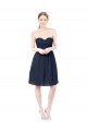 Knee Length Sleeveless Soft Chiffon Dark Navy A-Line Bridesmaid Dress Newcastle