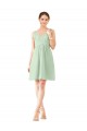 Knee Length Sleeveless Soft Chiffon Sage A-Line Bridesmaid Dress Newcastle