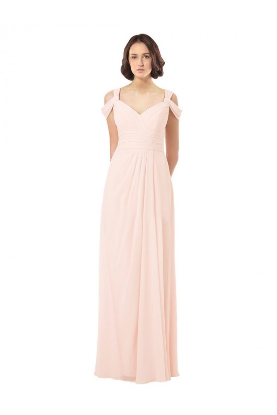 Long Sleeveless Chiffon Pink A-Line Bridesmaid Dress / Evening Dress Newcastle