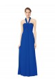 Long Floor Length Sleeveless Chiffon Royal Blue Halter Neck A-Line Bridesmaid Dress Newcastle