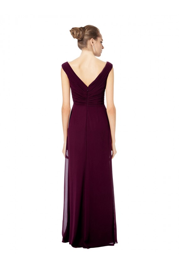 Long Sleeveless Soft Chiffon Royal Blue A-Line Bridesmaid Dresses Newcastle