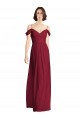 Long Sleeveless Soft Chiffon Burgundy Off the Shoulder A-Line Bridesmaid Dresses Newcastle