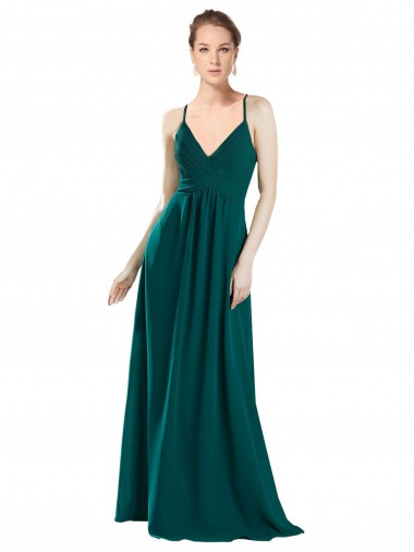 Long Sleeveless Chiffon Hunter A-Line Bridesmaid Dress / Evening Dress Newcastle