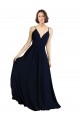 Long Sleeveless Chiffon Dark Navy A-Line Bridesmaid Dress & Gowns Newcastle