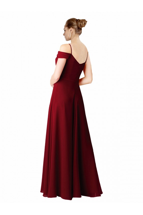Long Sleeveless Chiffon Burgundy Sweetheart A-Line Bridesmaid Dress / Evening Dress Newcastle