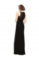 Long Sleeveless Soft Chiffon & Lace Black Sheath Bridesmaid Dress Newcastle